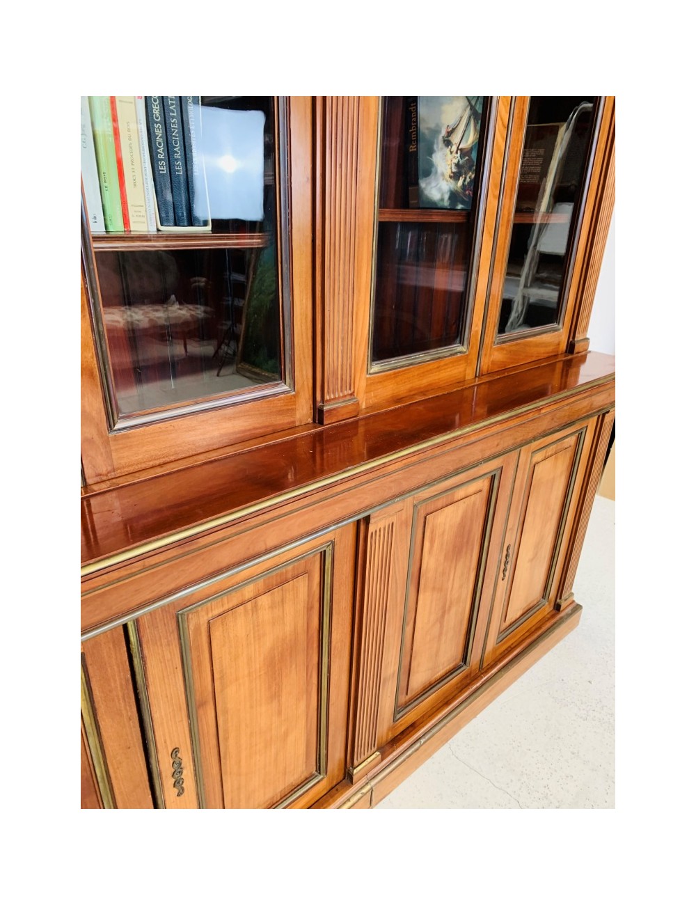 Vitrine Baroque Demi-cercle Palazzo INT - Or, Bois, Vitrée, 4 Tiroirs, 212cm